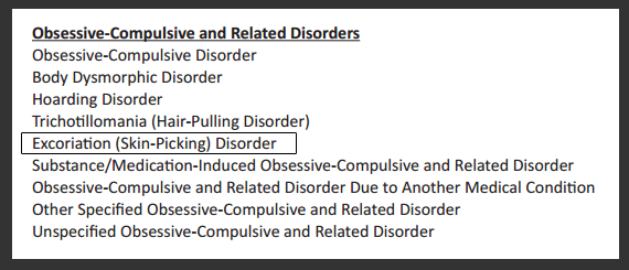 excoriation disorder in DSM-5
